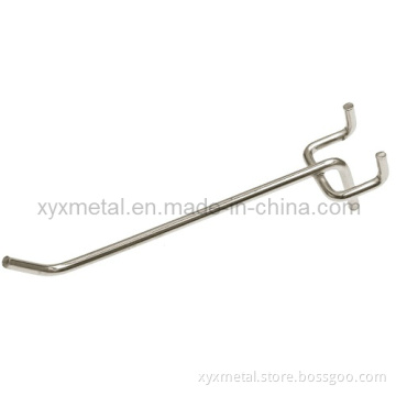 Chrome Steel Wire Peg Board Hook for Slatwall or Pegboard